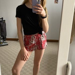 tillys floral red shorts